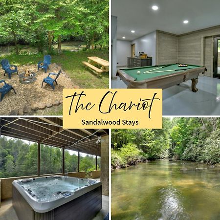 The Chariot - Creek Front With Hottub, Fire Pits, Billiards, Ev Charger - Sandalwood Stays Blue Ridge Exterior photo
